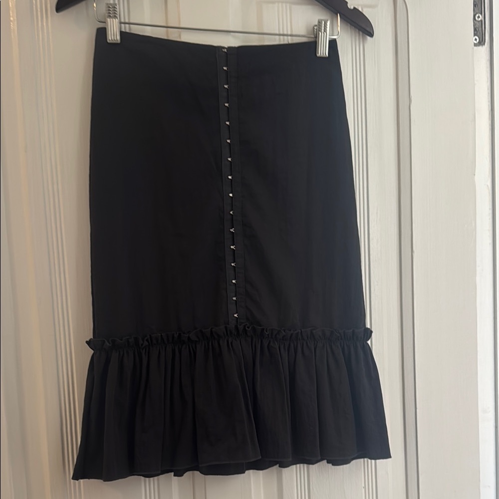 Black silky hook and eye closure corset kind of Skirt